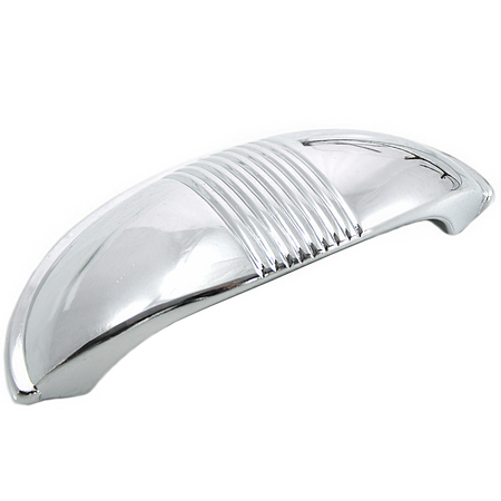 MNG 2 1/2" Striped Cup Pull, Polished Chrome 13615